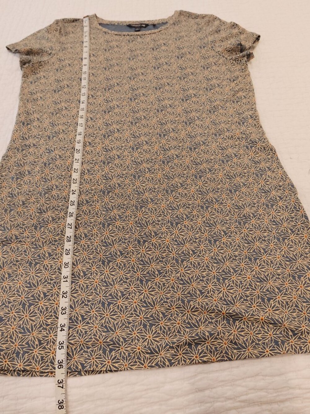 Toad Co Dress Womens Large Blue Yellow Shift Windmere Granola Gorpcore Organic - Picture 9 of 9